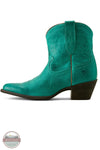 Turquoise cowboy boot on a white background Ariat 10063939 Maggie J Toe Shortie Western Boot in Turquoise