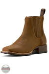 Brown leather ankle boot on a white background Ariat 10063973 Booker Chelsea Wide Square Toe Western Boot