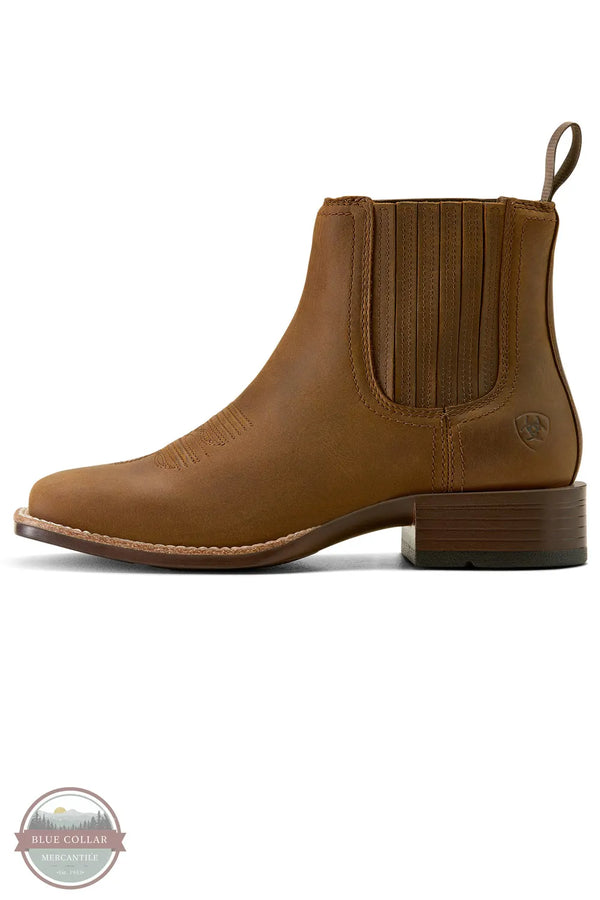 Brown leather boot on a white background Ariat 10063973 Booker Chelsea Wide Square Toe Western Boot