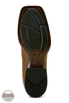 Close-up of a brown shoe sole with black tread pattern on a white Ariat 10063973 Booker Chelsea Wide Square Toe Western Bootbackground