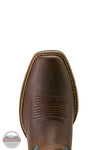 Brown leather boot with intricate stitching on a white background Ariat 10064077 Round Up Narrow Cutter Toe Western Boot