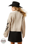 Ariat 10065989 Mock Neck Black Sequin Floral Embroidered Sweater, rear