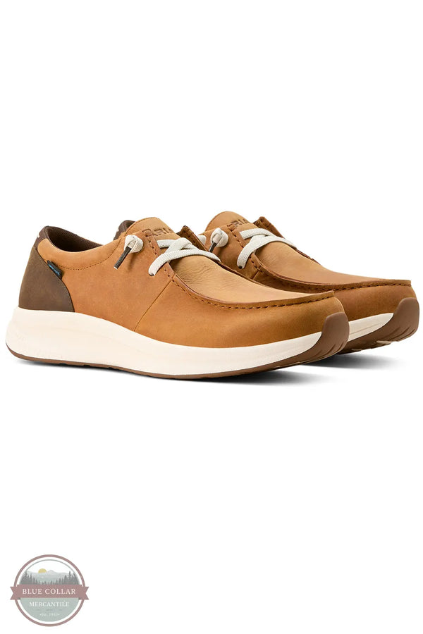 Ariat 10053819 Men's Buckeye Waterproof Shoe in Sunset Wheat / Dark Coffee view of pair