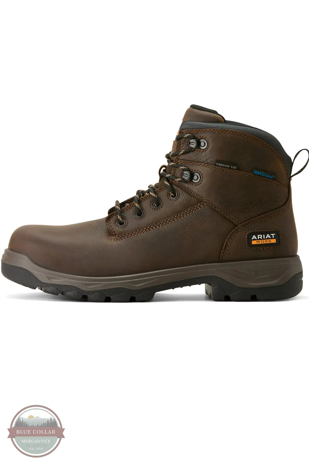 Ariat 10054294 Turbo Duratread 6-Inch Waterproof Carbon Toe Work Boot in Dark Brown side view