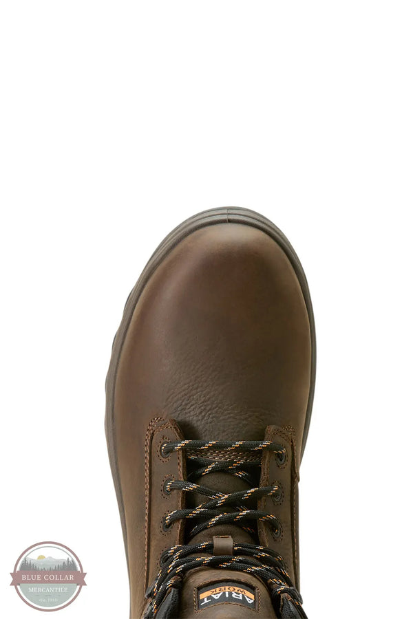 Ariat 10054294 Turbo Duratread 6-Inch Waterproof Carbon Toe Work Boot in Dark Brown toe view