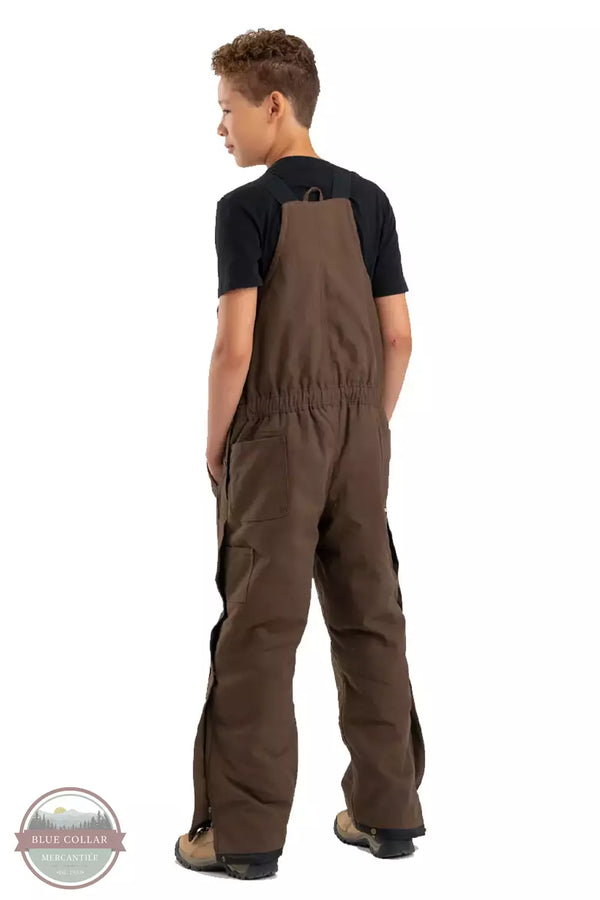Berne BB21BB Youth Softstone Insulated Bib Overall in Bark Back View