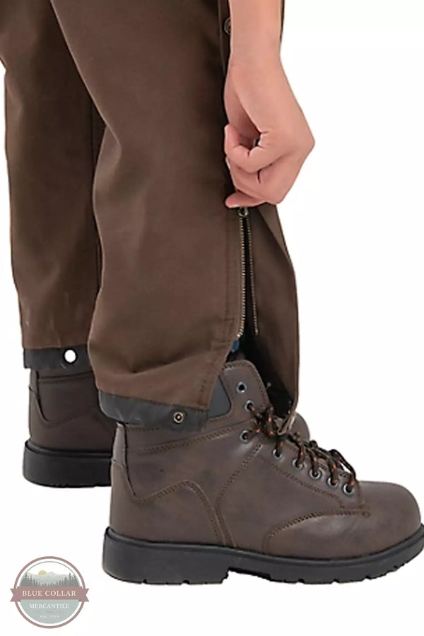 Berne BB21BB Youth Softstone Insulated Bib Overall in Bark Detail View