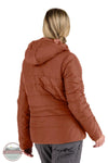 Berne WHJ26 Channel Quilt Ripstop Hooded Jacket in cinnamon, rear