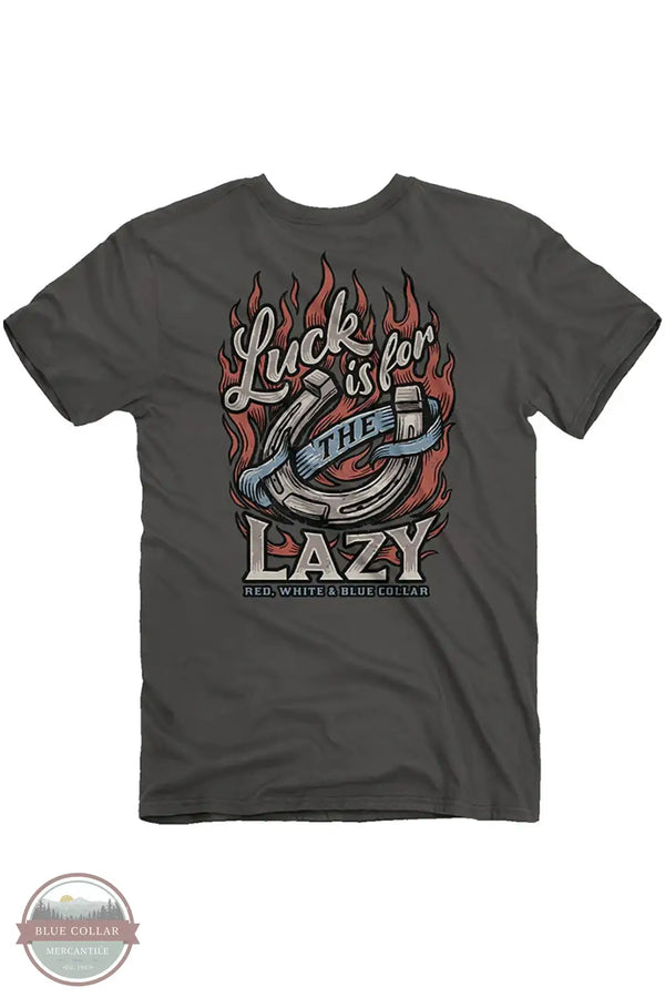 Buck Wear 2324 Blue Collar Luck Short Sleeve T-Shirt in Charcoal, rear