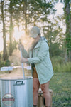 Carhartt 104221 Rain Defender Relaxed Fit Lightweight Jacket in Green, model lifestyle image