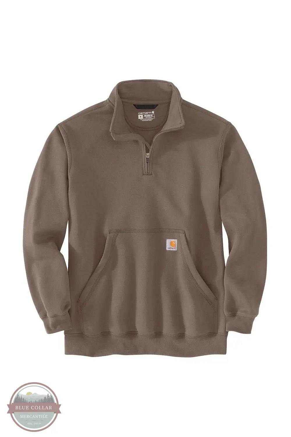 105294 Loose Fit Quarter Zip Mock Neck Sweatshirt