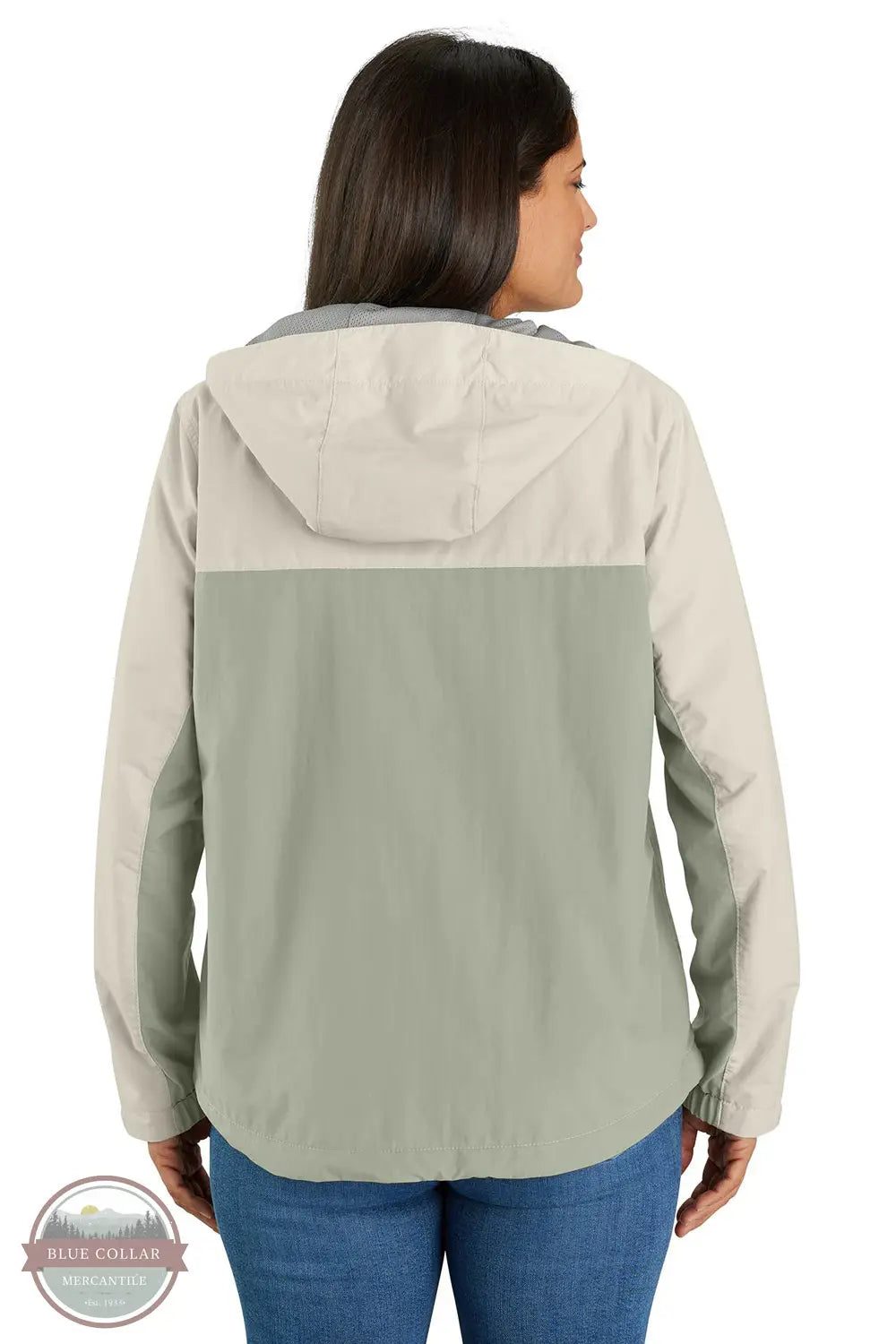 Carhartt 105861 Rain Defender Loose Fit Lightweight Packable Anorak in green, back