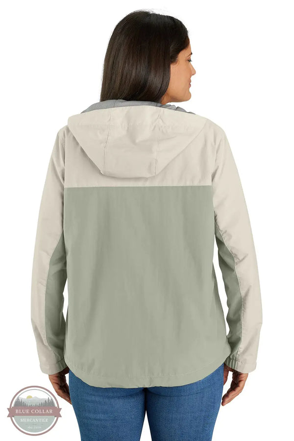 Carhartt 105861 Rain Defender Loose Fit Lightweight Packable Anorak in green, back