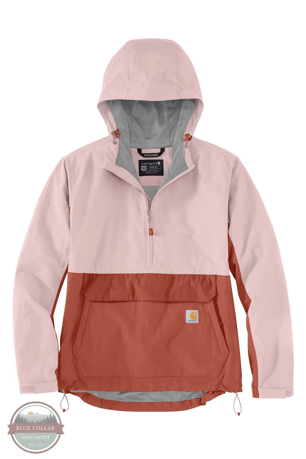 Carhartt 105861 Rain Defender Loose Fit Lightweight Packable Anorak in pink, front