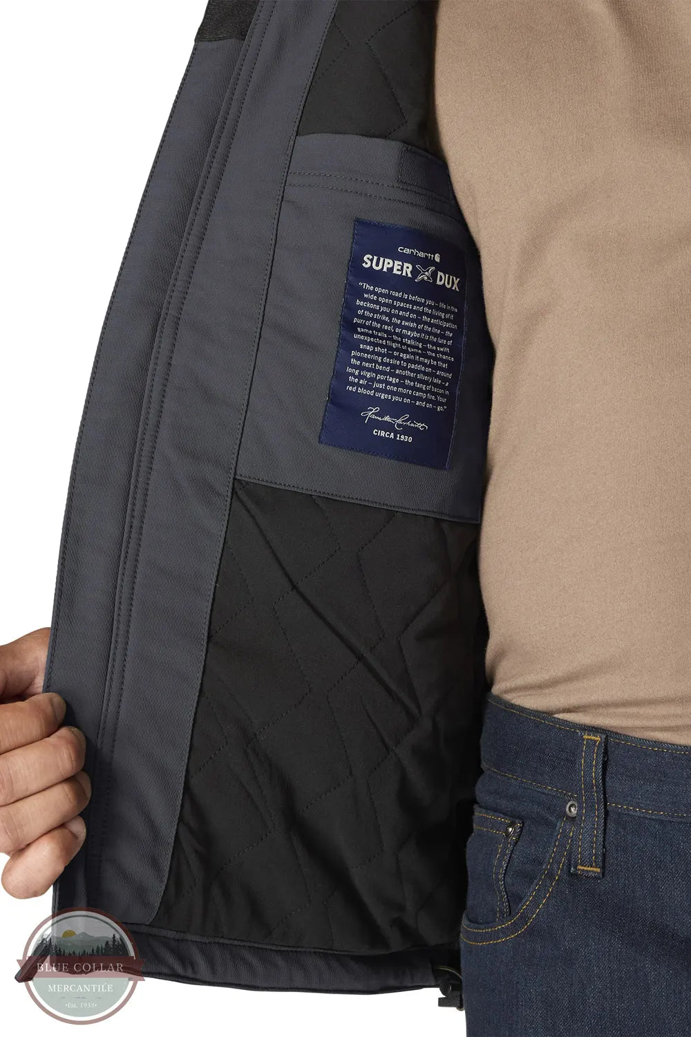 Carhartt 106006 Men's Super Dux Full Swing Insulated Teck Jacket - 3 Warmest Rating inside pocket detail view