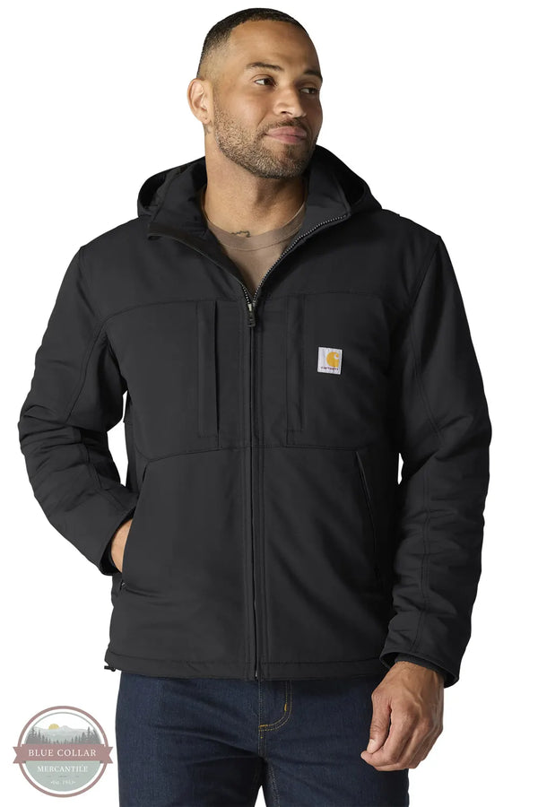 Carhartt 106006 Men's Super Dux Full Swing Insulated Teck Jacket - 3 Warmest Rating n04 black model front view