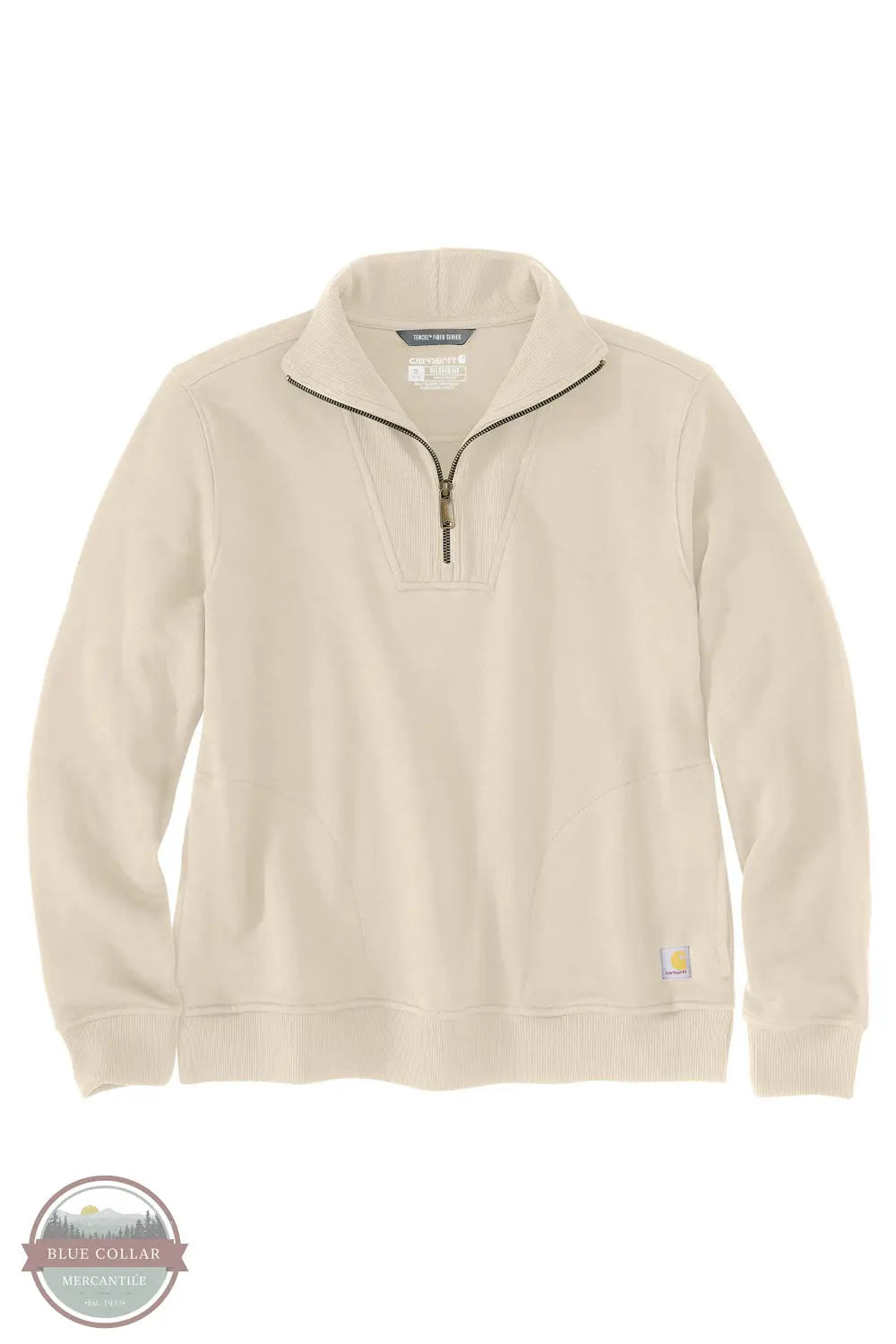 Carhartt 106451-a16 oat milk TENCEL™ Fiber Series Relaxed Fit Half-Zip Sweatshirt