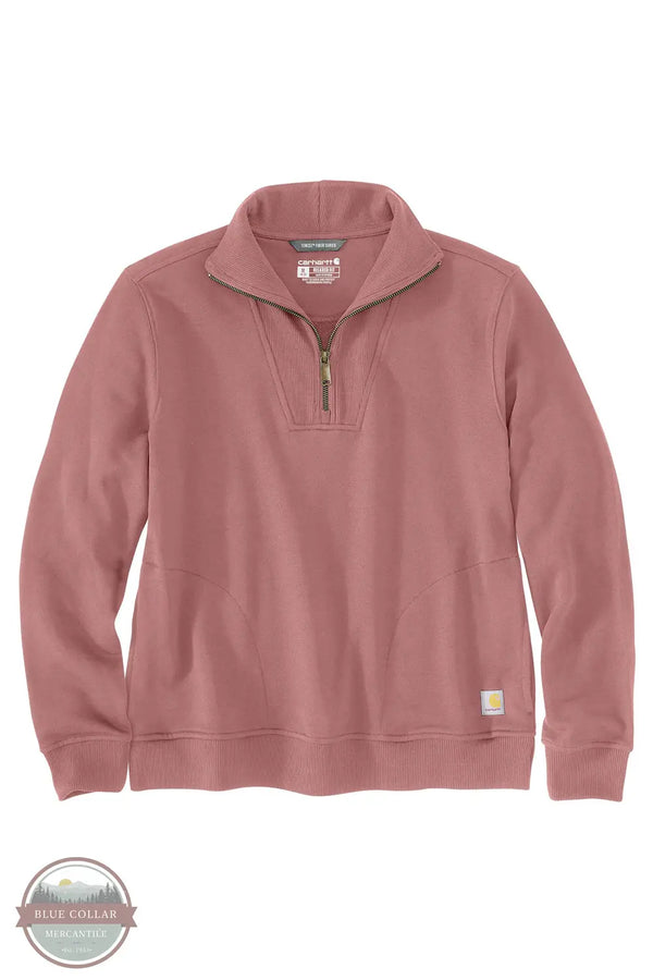 Carhartt 106451 P54 Pink French Terry TENCEL™ Fiber Series Relaxed Fit Half-Zip Sweatshirt