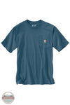 Carhartt 106760 Lightweight Relaxed Fit Box Logo Short Sleeve Shirt in Blue, Front