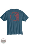 Carhartt 106760 Lightweight Relaxed Fit Box Logo Short Sleeve Shirt in Blue, front