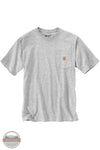 Carhartt 106760 Lightweight Relaxed Fit Box Logo Short Sleeve Shirt in Heather Grey, front