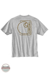 Carhartt 106760 Lightweight Relaxed Fit Box Logo Short Sleeve Shirt in Heather Grey, rear