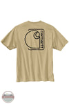 Carhartt 106760 Lightweight Relaxed Fit Box Logo Short Sleeve Shirt in Tan, rear