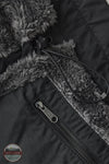 Carhartt 107100 Women's Rain Defender Relaxed Fit Lightweight Insulated Mock-Neck Vest in Black front detail view