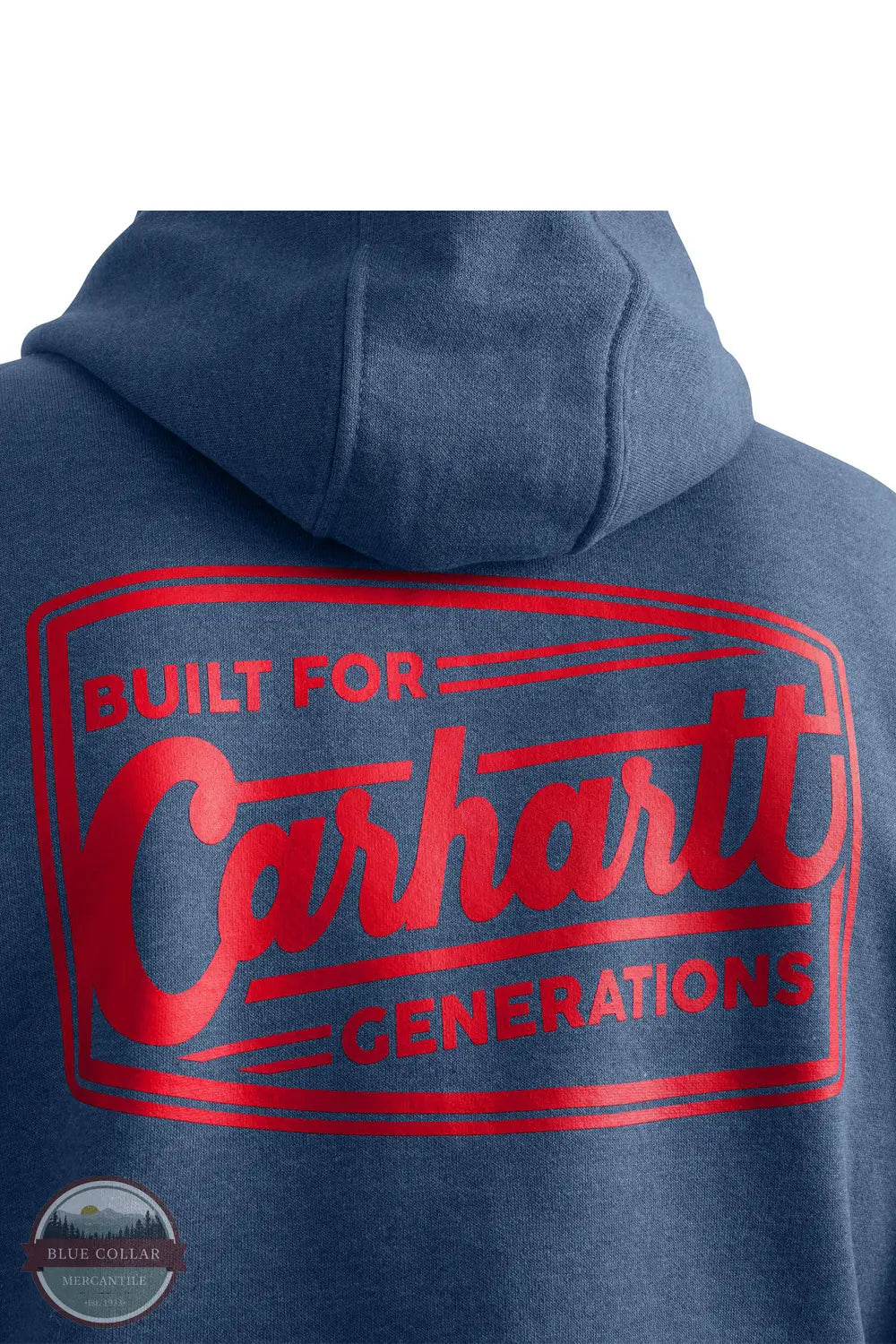 Carhartt 107208-HL3 Built for Generations Hoodie in Blue, rear zoom