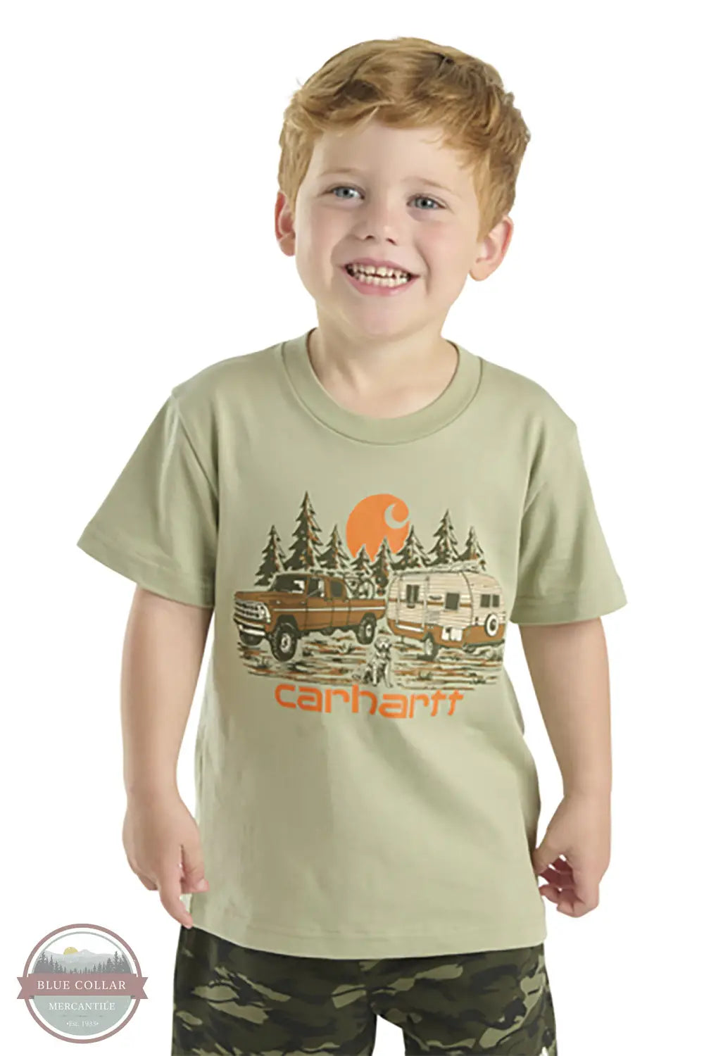 Carhartt CA6652-G17 Camping Short Sleeve T-Shirt in Green, front