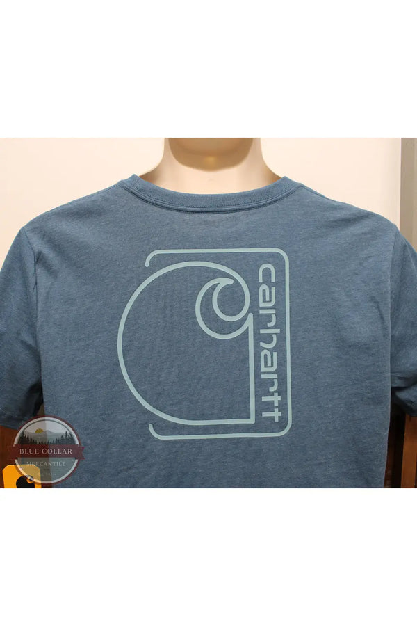 Carhartt CA6657-HK8H Back Logo Graphic Short Sleeve T-Shirt in Blue, rear logo
