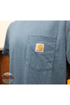 Carhartt CA6657-HK8H Back Logo Graphic Short Sleeve T-Shirt in Blue, pocket