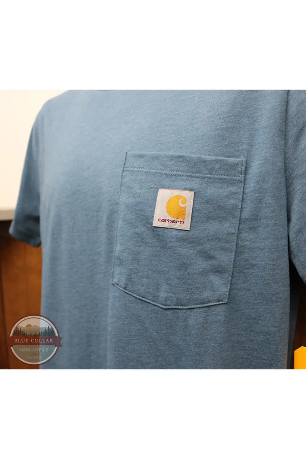 Carhartt CA6657-HK8H Back Logo Graphic Short Sleeve T-Shirt in Blue, pocket
