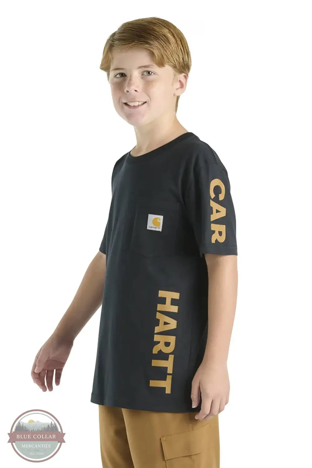 Carhartt CA6658-K01 Broken Side Logo Short Sleeve T-Shirt in Black, front