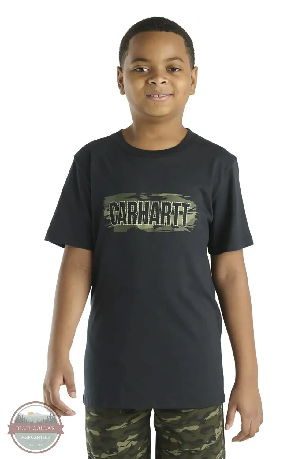 Carhartt CA6685-K01 Camo Back logo Short Sleeve T-Shirt in Black, front