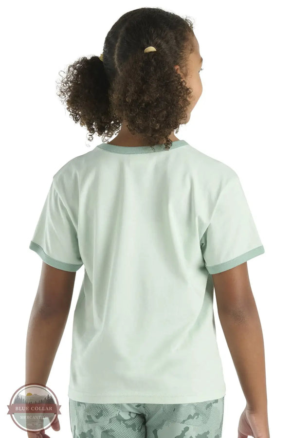 Carhartt CA7110 Short Sleeve Ringer Logo T-Shirt in green, rear