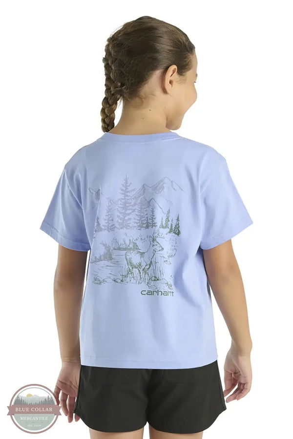 Carhartt CA7112-L195 Deer Scene Short Sleeve T-Shirt in purple, rear