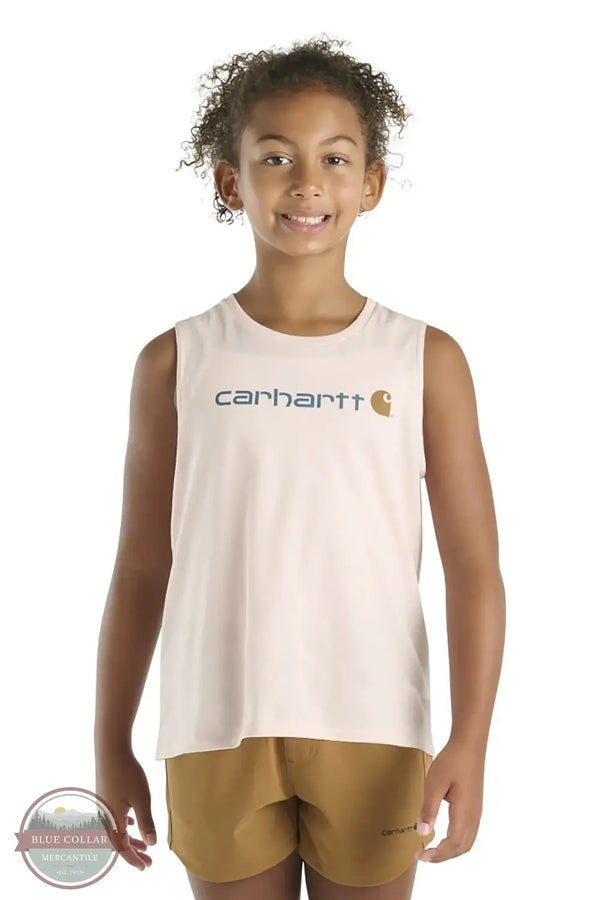 Carhartt CA7125-CP52 Camping Sleeveless T-Shirt in Pink, front
