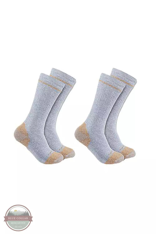 Carhartt SB5552M Midweight Cotton Blend Steel Toe Boot Socks 2-Pack Grey Side View
