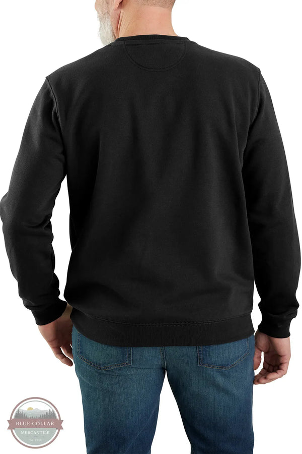 Carhartt K124 Loose Fit Midweight Crewneck Sweatshirt BLK BLack model back view