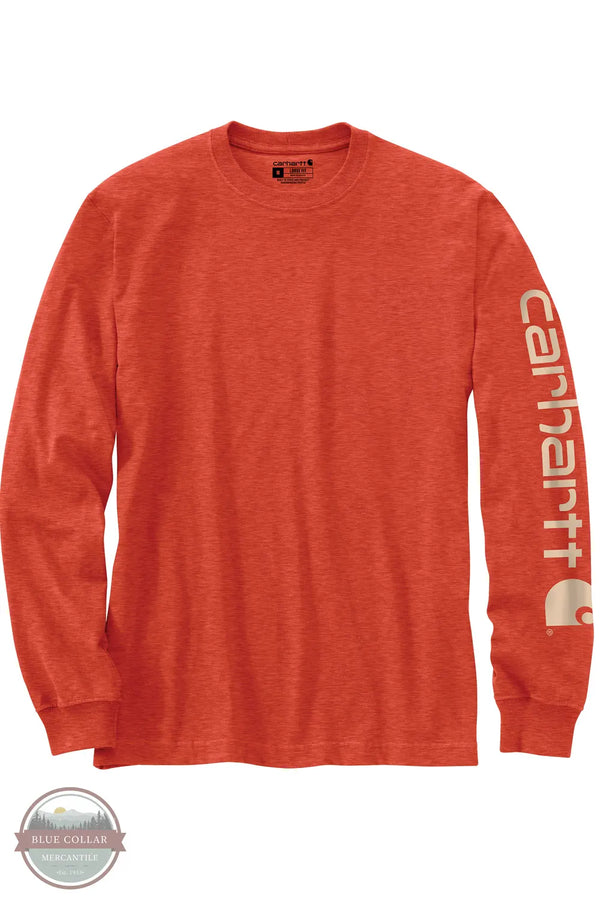 Carhartt K231 Q38 Loose Fit Heavyweight Long Sleeve Logo Sleeve Graphic T-Shirt