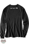 Carhartt K231 BLK Loose Fit Heavyweight Long Sleeve Logo Sleeve Graphic T-Shirt