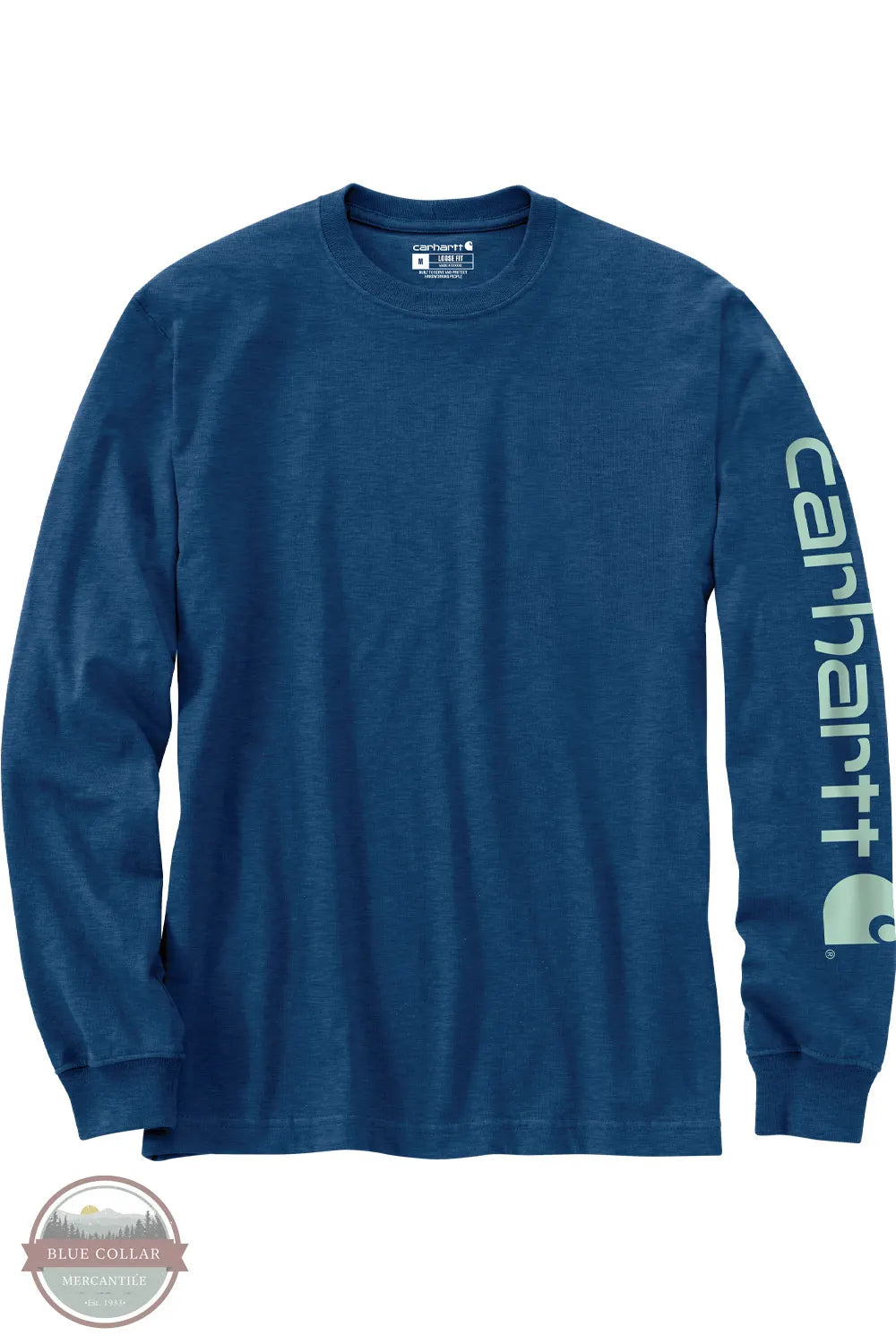 Carhartt K231 H76 Loose Fit Heavyweight Long Sleeve Logo Sleeve Graphic T-Shirt