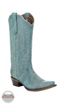 Circle G L6215 Turquoise Embroidery Snip Toe Western Boot, front