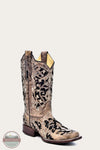 Corral Boots A3648 Brown Inlay & Flowered Embroidery Studded Western Boot, front