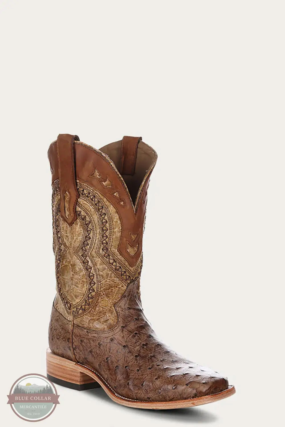 Corral Boots A4008 Orix Ostrich Overlay Woven Embroidery Square Toe Western Boot, side