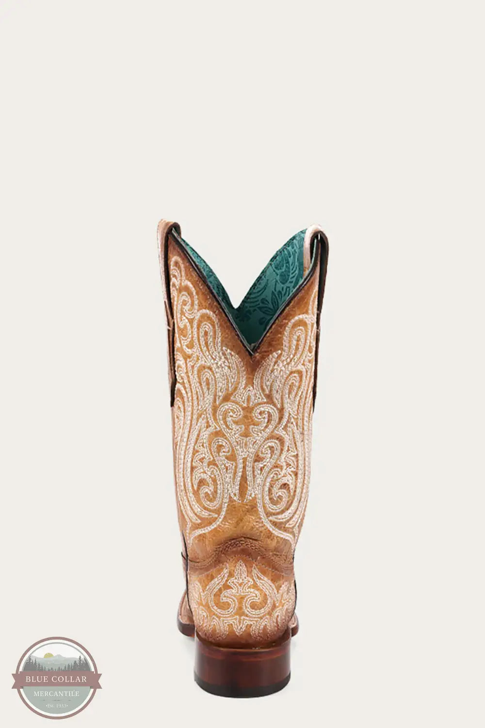 Corral Boots A4580 Blue Luminescent Embroidery Square Western Boot, rear