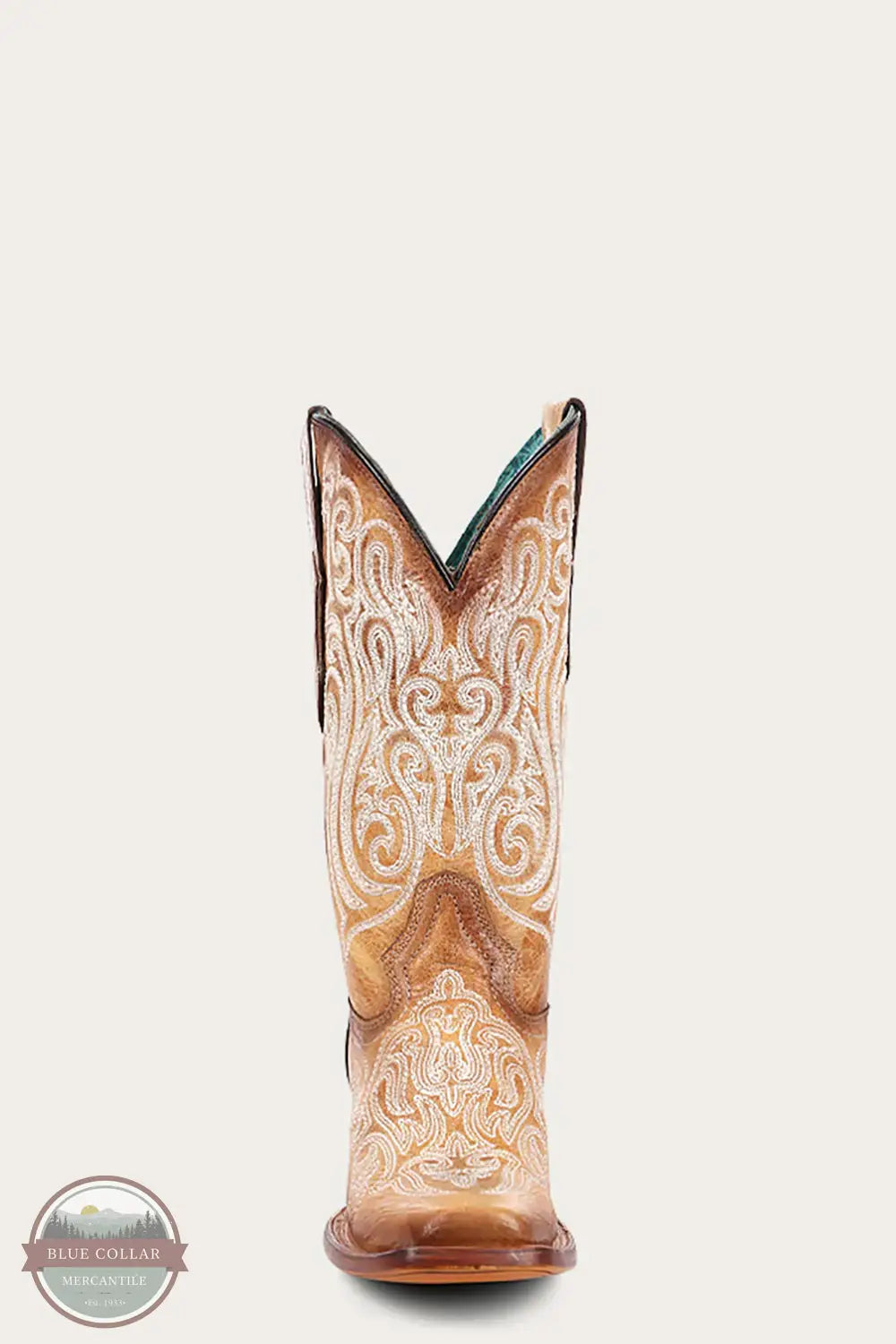 Corral Boots A4580 Blue Luminescent Embroidery Square Western Boot, front