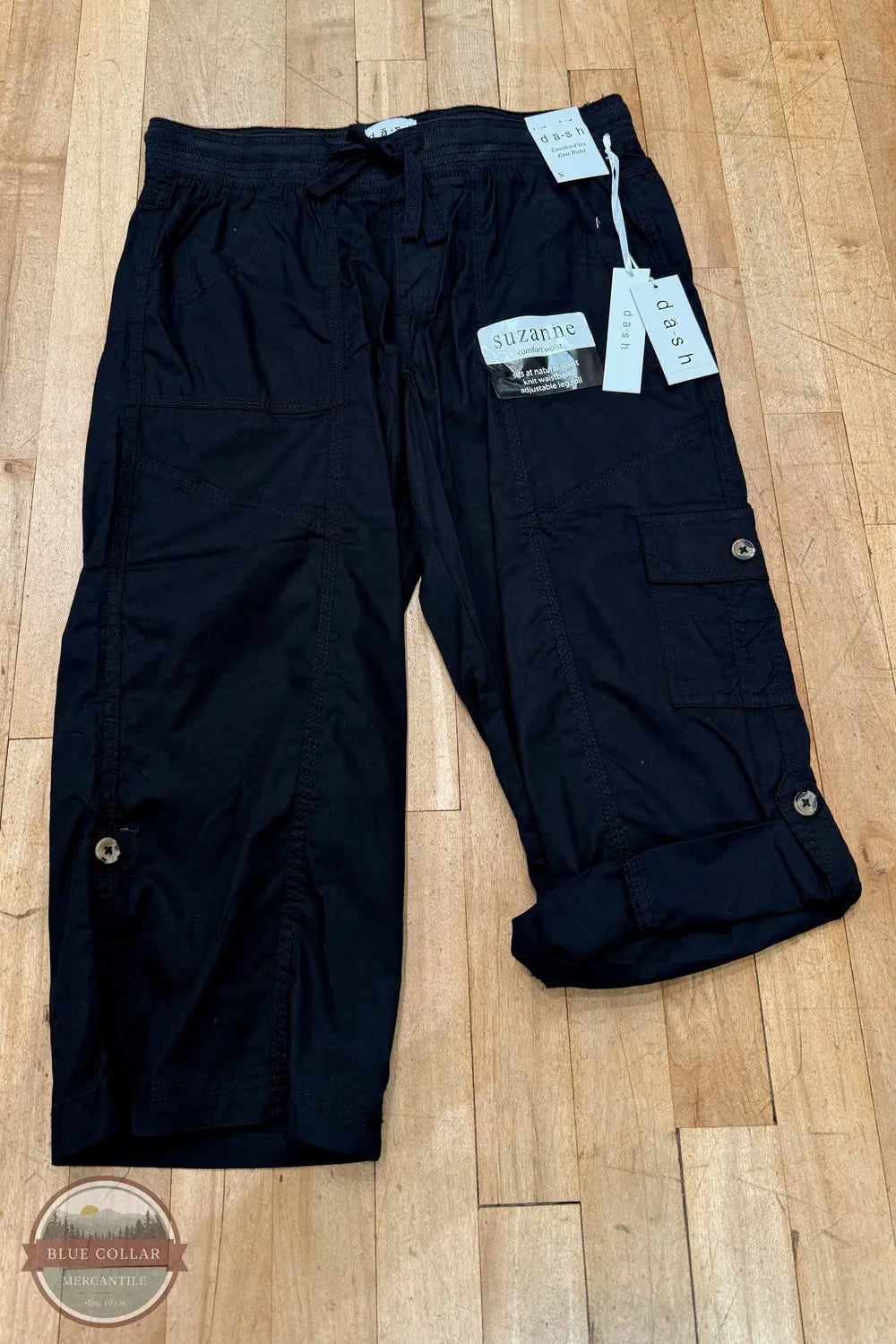 Dash DA1214 Suzanne Adjustable Leg Roll Capris, in black