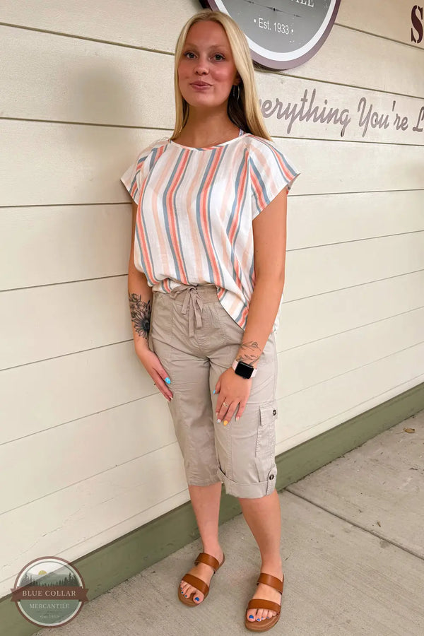 Dash DA1214 Suzanne Adjustable Leg Roll Capris, in sandstone